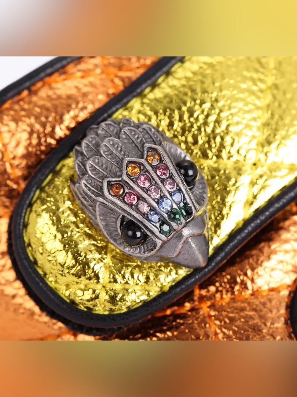 Kurt Geiger Metallic Orange Quilted Sandals with Multi-Color - Picture 5 of 6